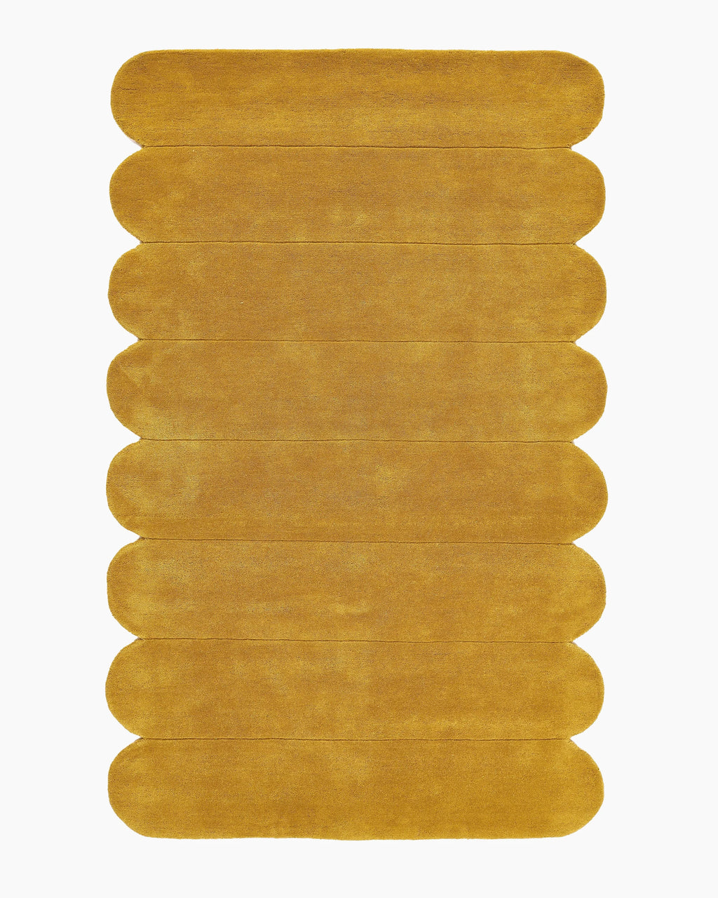 Scalloped Border Hand-Tufted Rug - 5' x 8' / Mustard