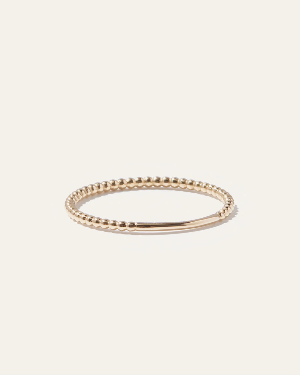 14K Gold Beaded Ring - 4 / Yellow Gold