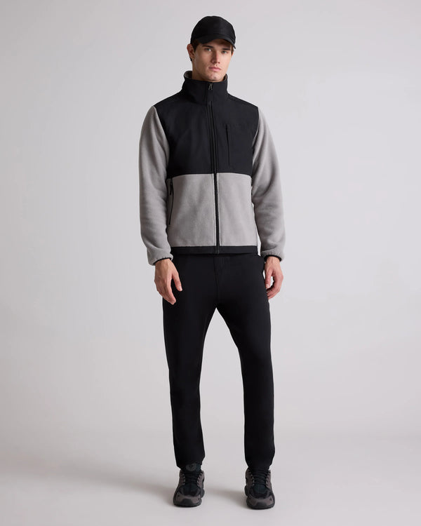 Polar Fleece Full-Zip Jacket - S / Gravel/Bold Black