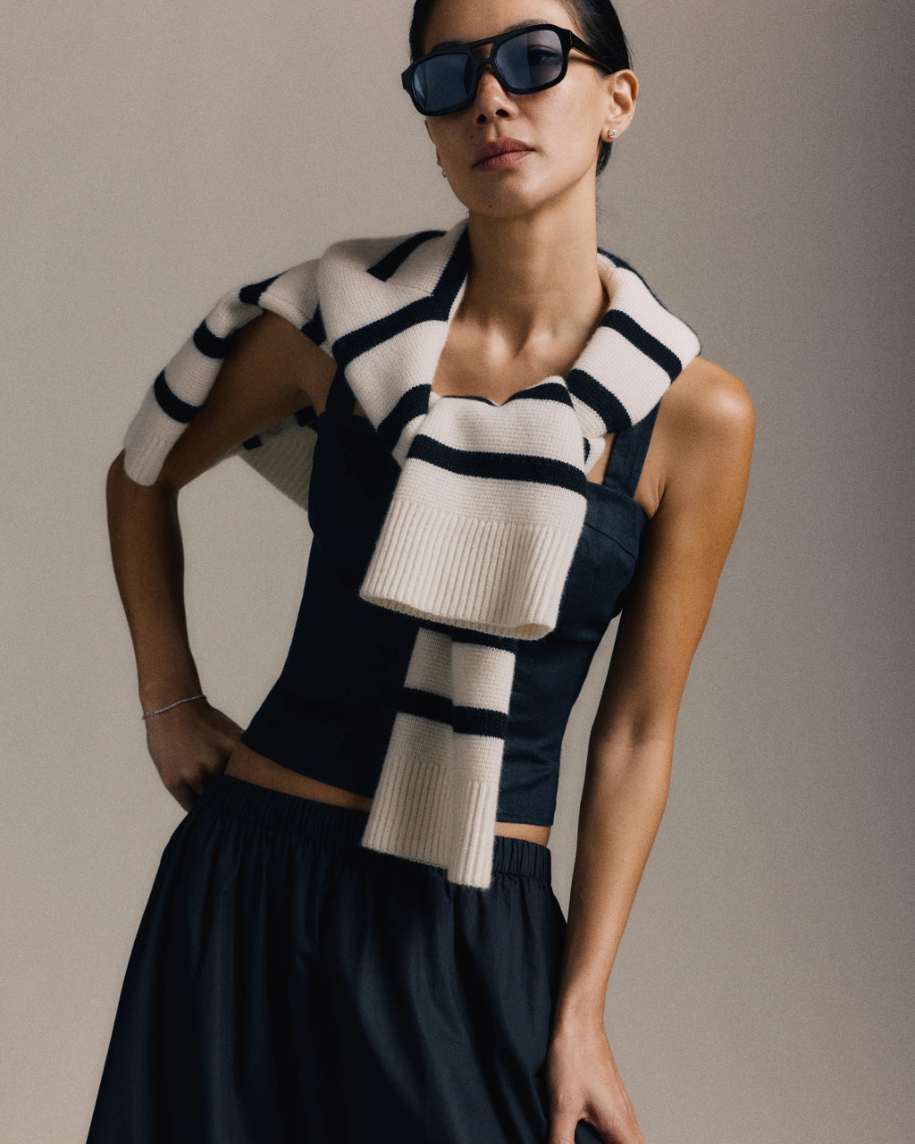 Mongolian Cashmere Structured Cardigan - XS / Oatmeal