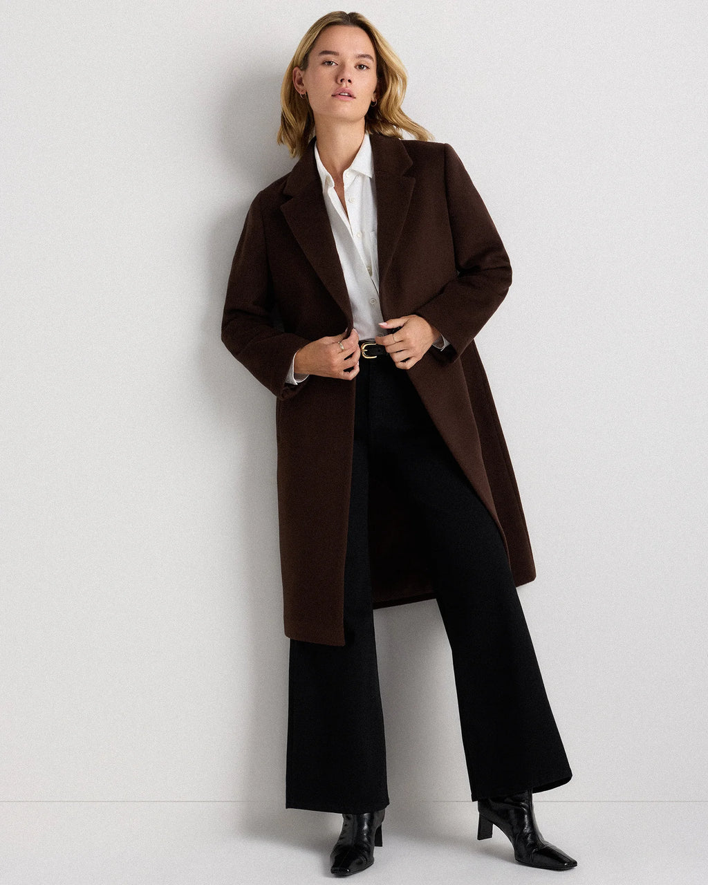 Wool Cashmere Blazer Coat - XS / Mocha Brown