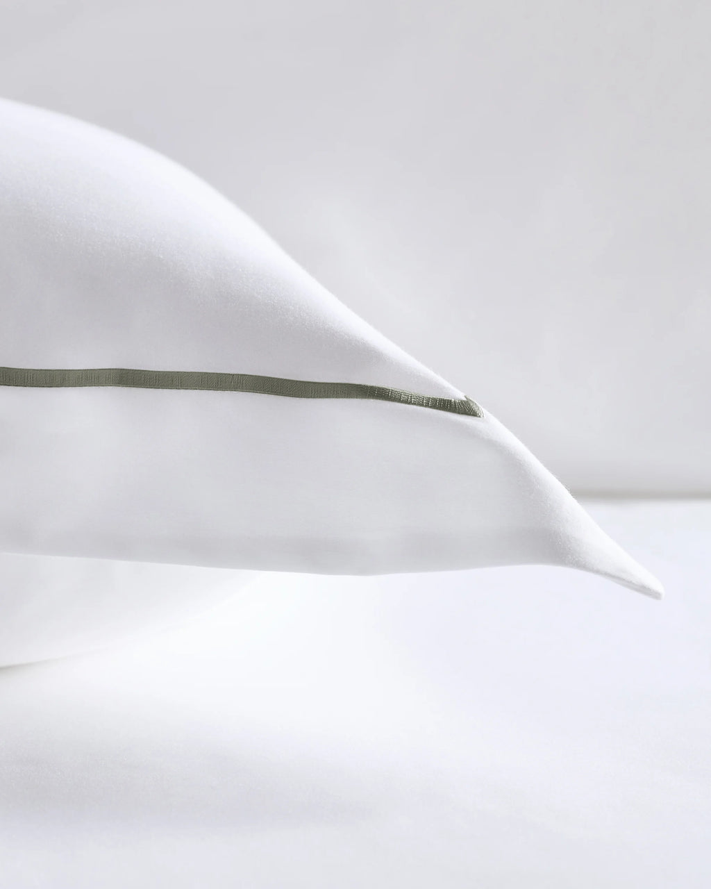 Signature Giza Cotton Sateen Embroidered Euro Sham - Euro / White/Dried Sage