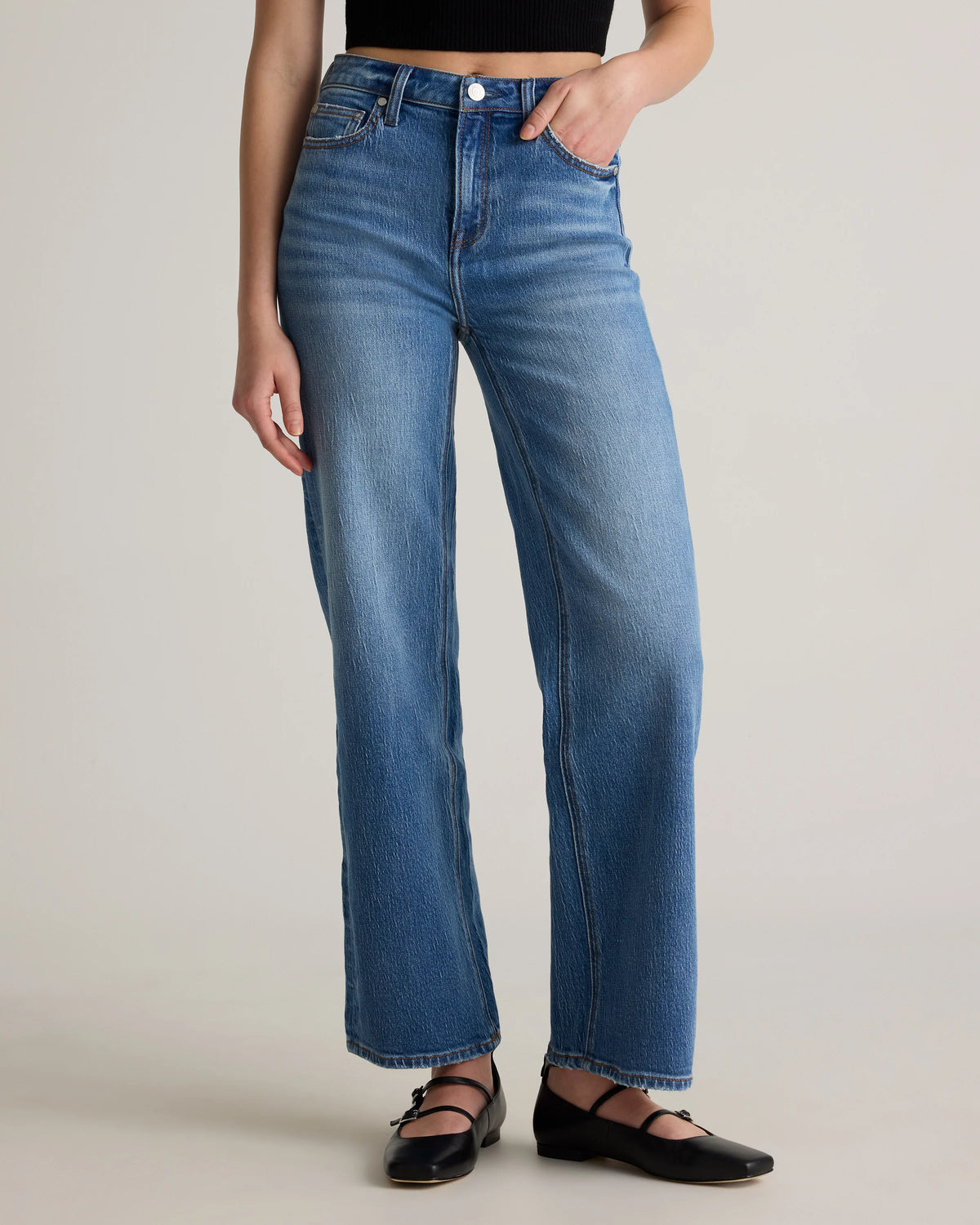 Bella Stretch Relaxed Straight Jeans - 24 / Obsidian Blue