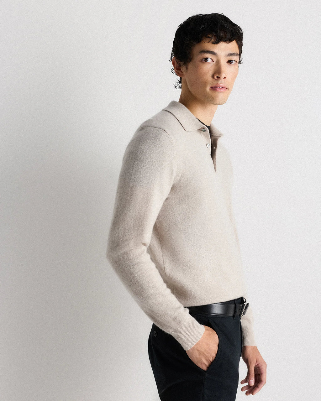 Mongolian Cashmere Polo Sweater - S / True Navy