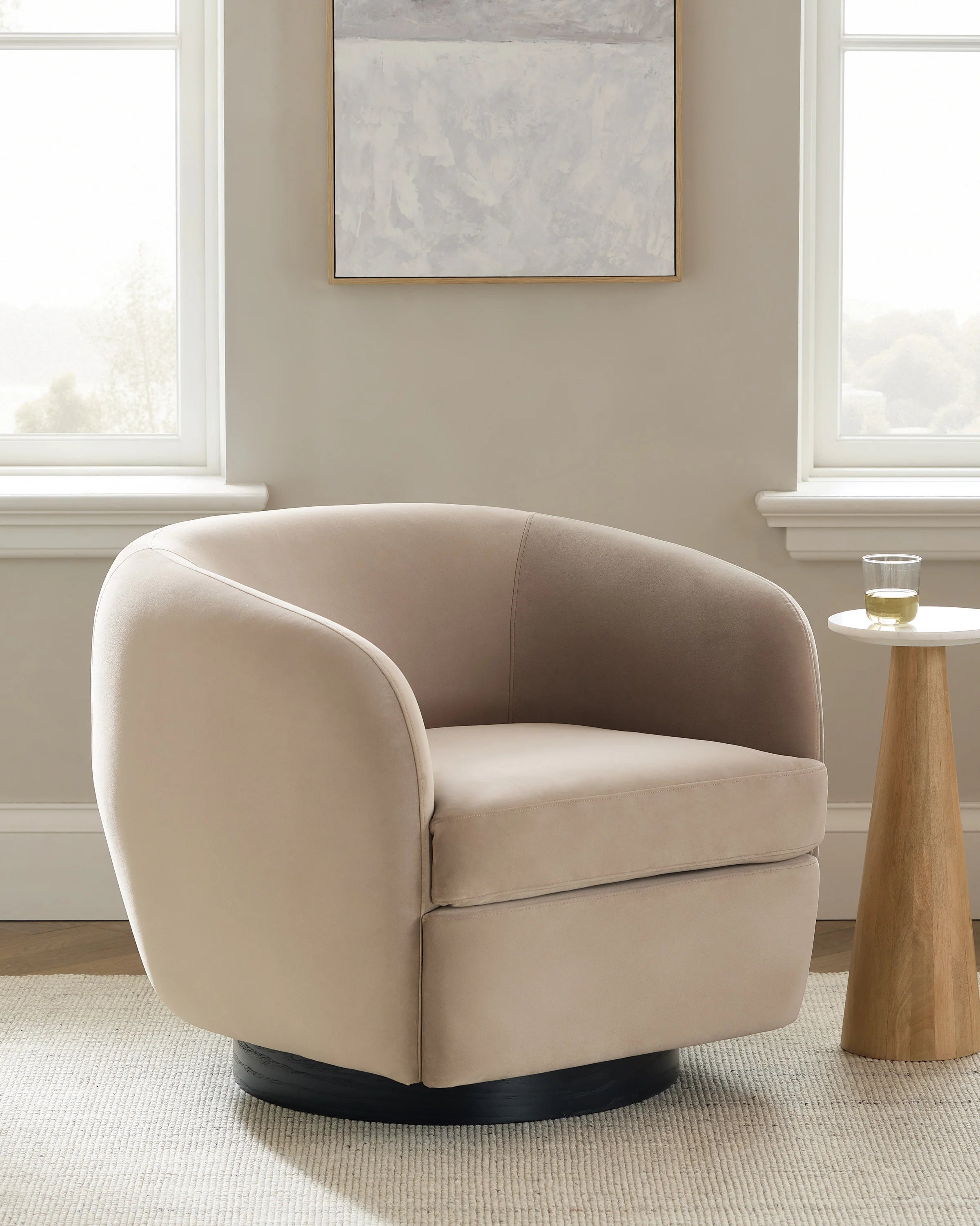 Performance Velvet Swivel Chair - One Size / Performance Velvet Taupe Secondary image