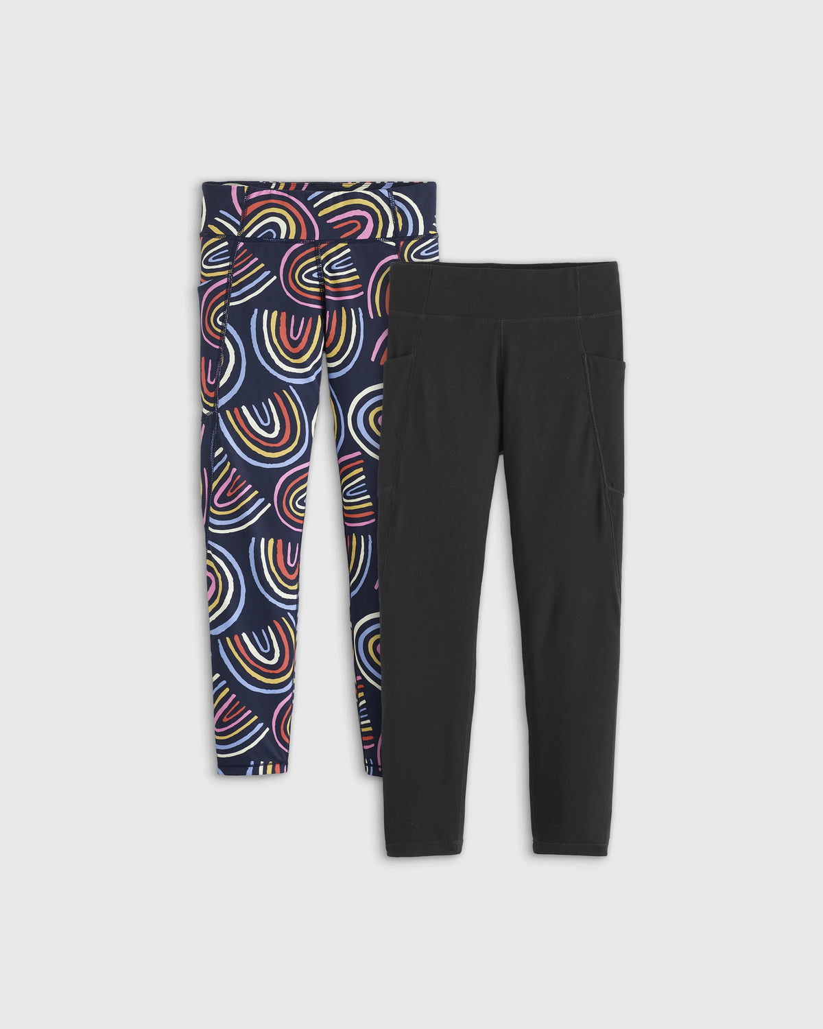 Girls Ultra-Form Active Pocket Leggings 2-Pack - 2T / Multi Rainbow/Black