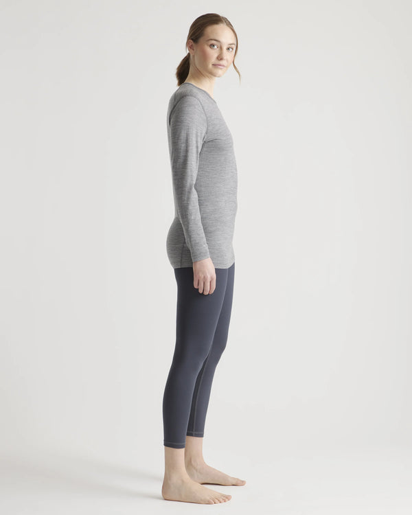 100% Merino Wool All-Season Long Sleeve Base Layer - XS / Black