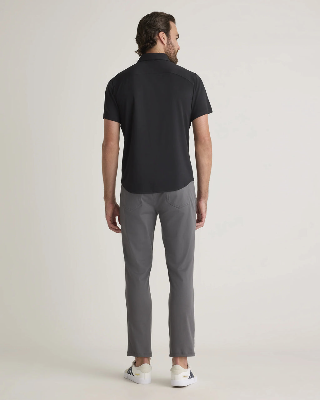 Commuter Stretch Pique Short Sleeve Button Down - S / Black