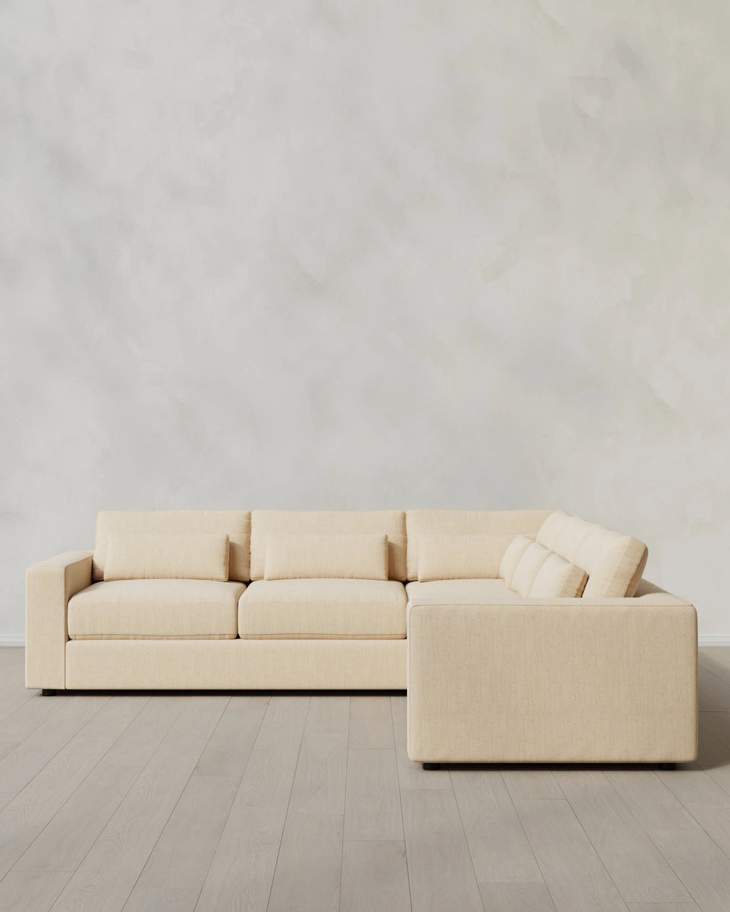 Ashford Deep Seat L Sectional in Performance Chenille Linen Blend - 119x119 / Sorrell