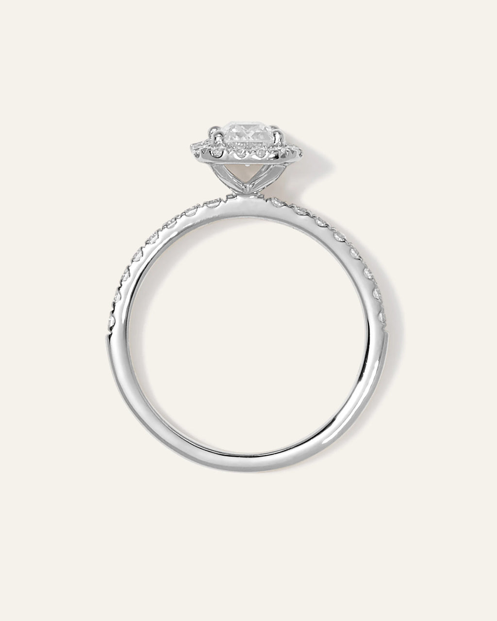 Lab Grown Diamond Emerald Halo Pave Engagement Ring - 1.50ct - 4 / Yellow Gold