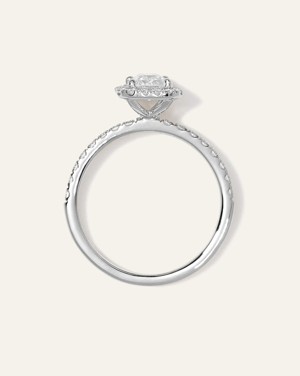 Lab Grown Diamond Emerald Halo Pave Engagement Ring - 1.50ct - 4 / Yellow Gold