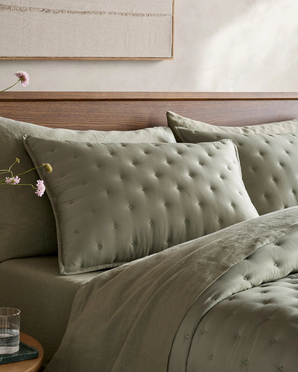 Bamboo Dream Quilted Sham Set - Standard / Sage