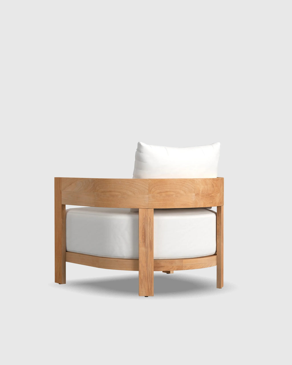 Curved Solid Teak Outdoor Lounge Chair - One Size / Natural Teak
