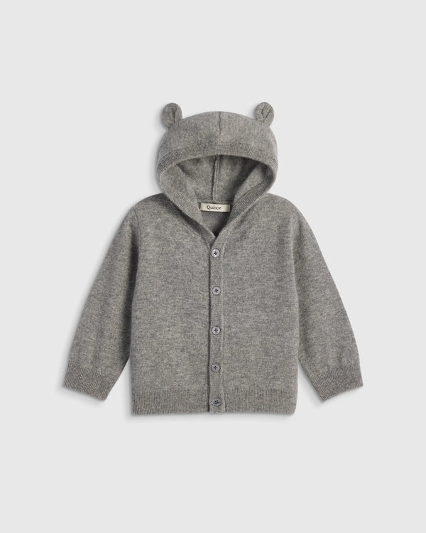 Washable Cashmere Hooded Cardigan - 0-3M / Oatmeal