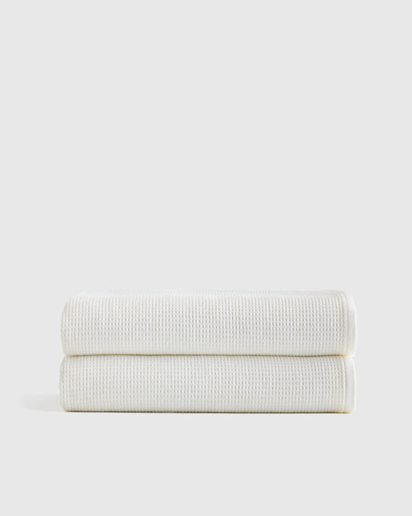 Turkish Waffle Terry Bath Sheet (Set of 2) - One Size / Ivory