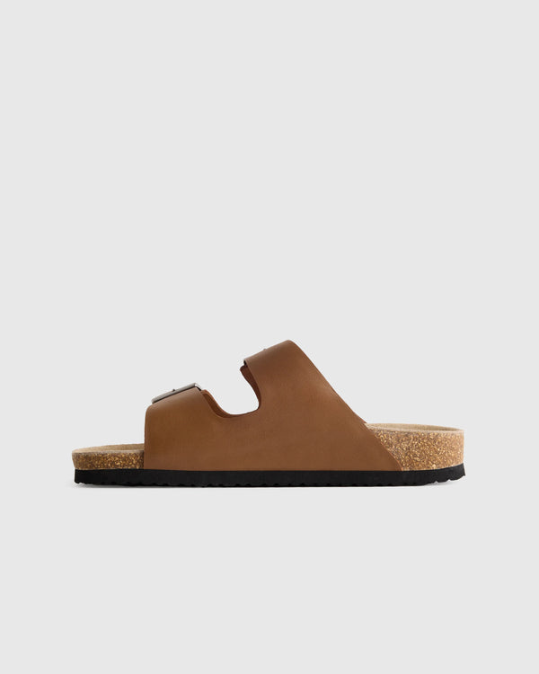 Nappa Leather Double Buckle Slide - 5 / Shell Pink