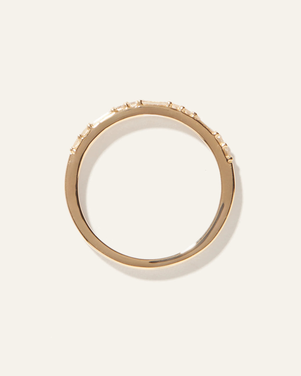 14K Gold Lab Grown Diamond Alternating Baguette & Round Band - 4 / Yellow Gold