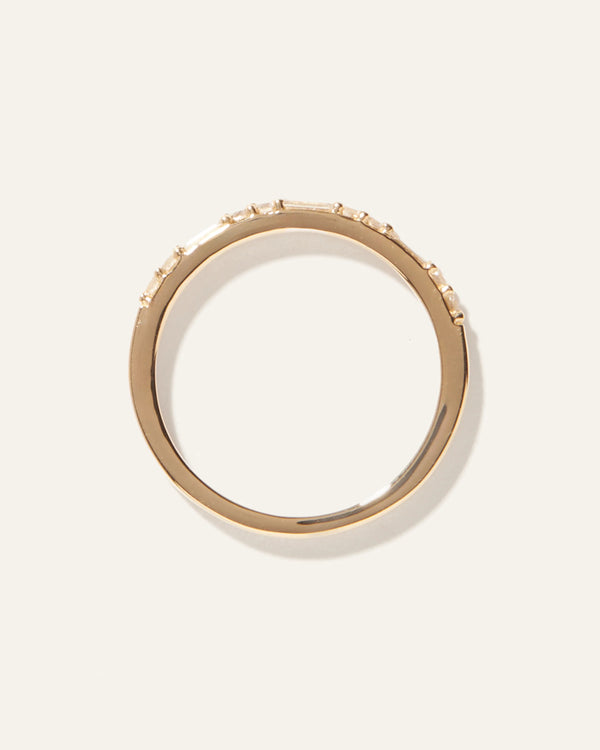 14K Gold Lab Grown Diamond Alternating Baguette & Round Band - 4 / Yellow Gold