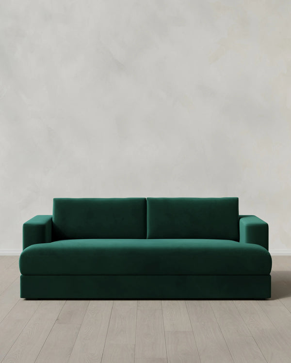 Sierra Curved Arm Sofa in Performance Velvet - 7ft / Sable