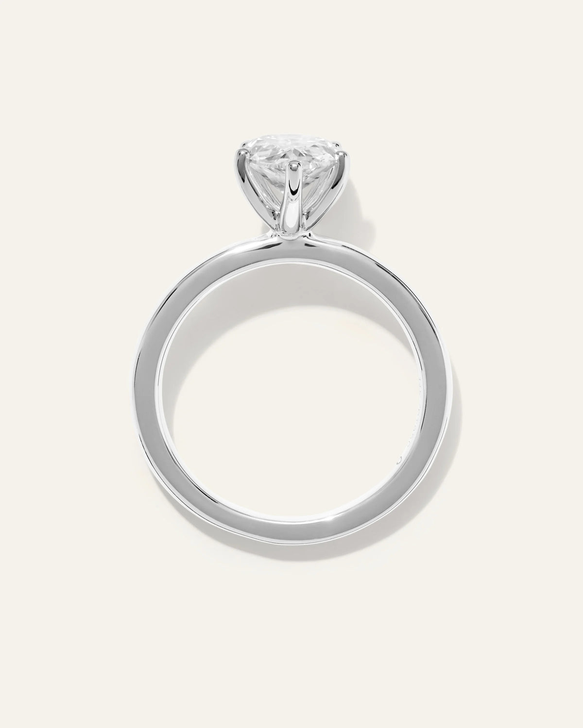 Lab Grown Diamond Pear Comfort Fit Engagement Ring - 2ct - 4 / Yellow Gold