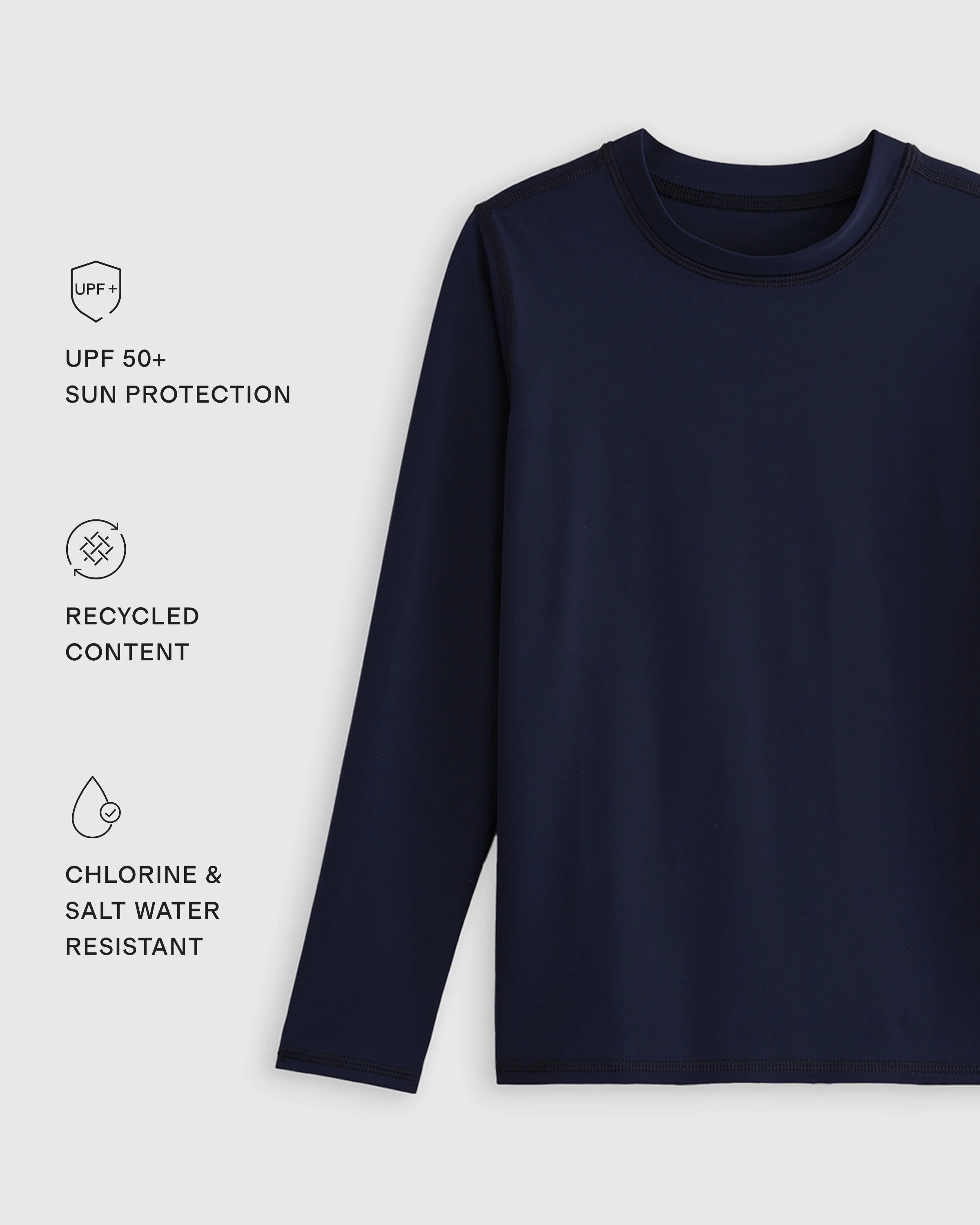 Long Sleeve Rash Guard - 8 / Navy Secondary image