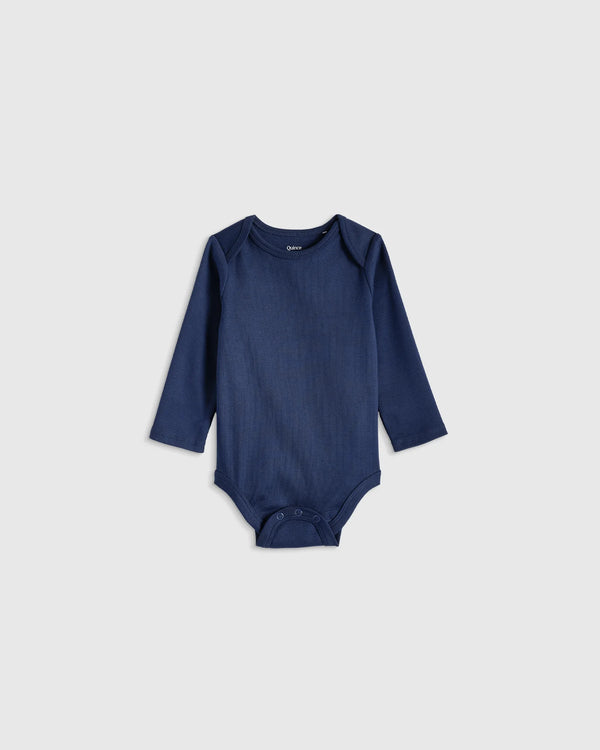 100% Organic Cotton Long Sleeve Bodysuit - 0-3M / Safari