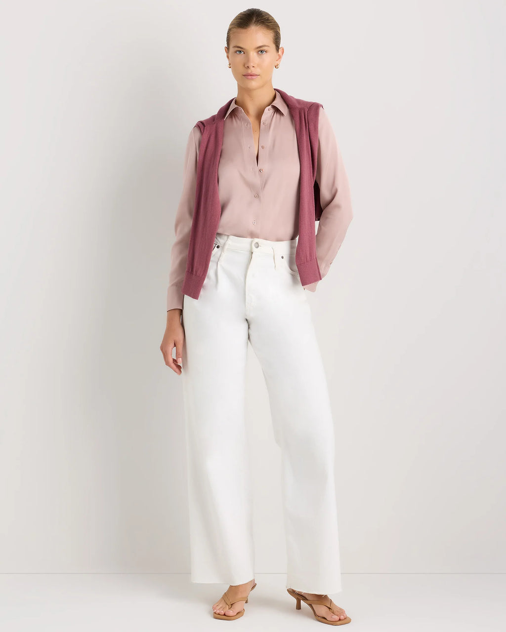 Washable Stretch Silk Blouse - XS / Moonstone Blue