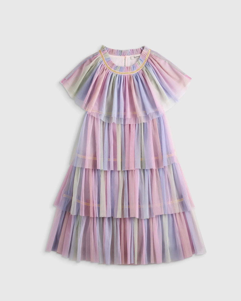 Recycled Tulle Tiered Dress - 6 / Pale Pink