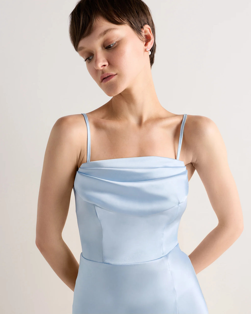 Aurora Stretch Satin Convertible Dress - 0 / Garden Sage Green