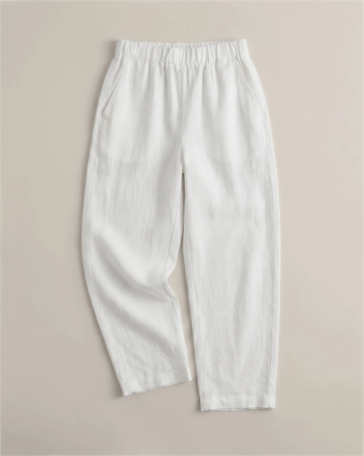 100% European Linen Pants - XS / White