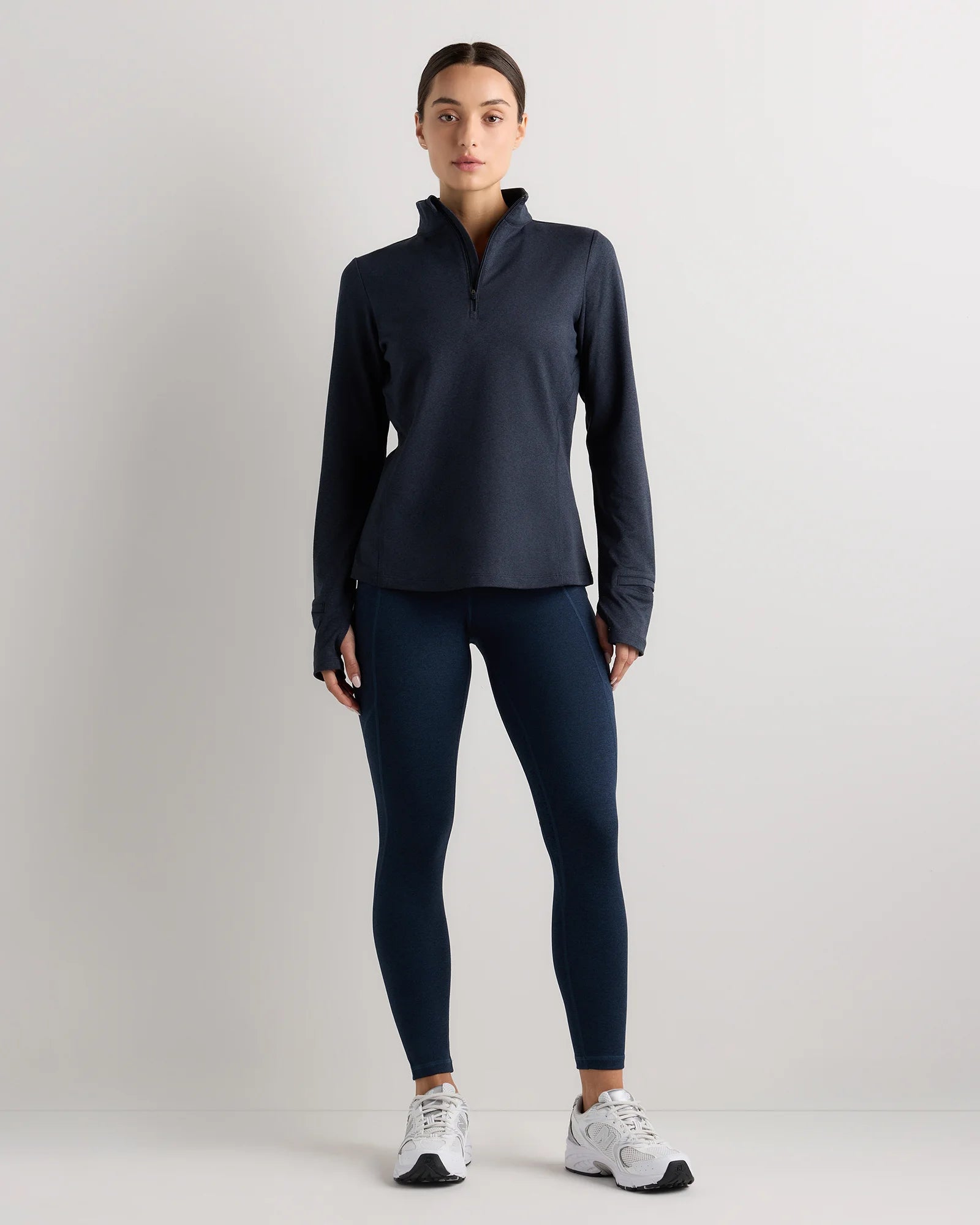 Flowknit Quarter-Zip Pullover - XS / Heather Deep Navy Secondary image