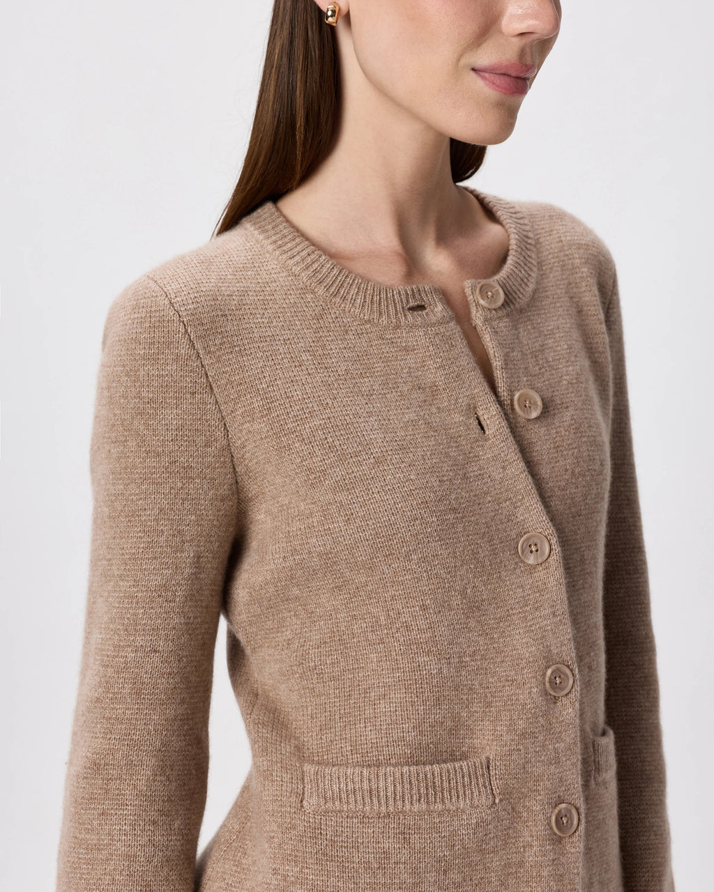 Mongolian Cashmere Structured Cardigan - XS / Oatmeal