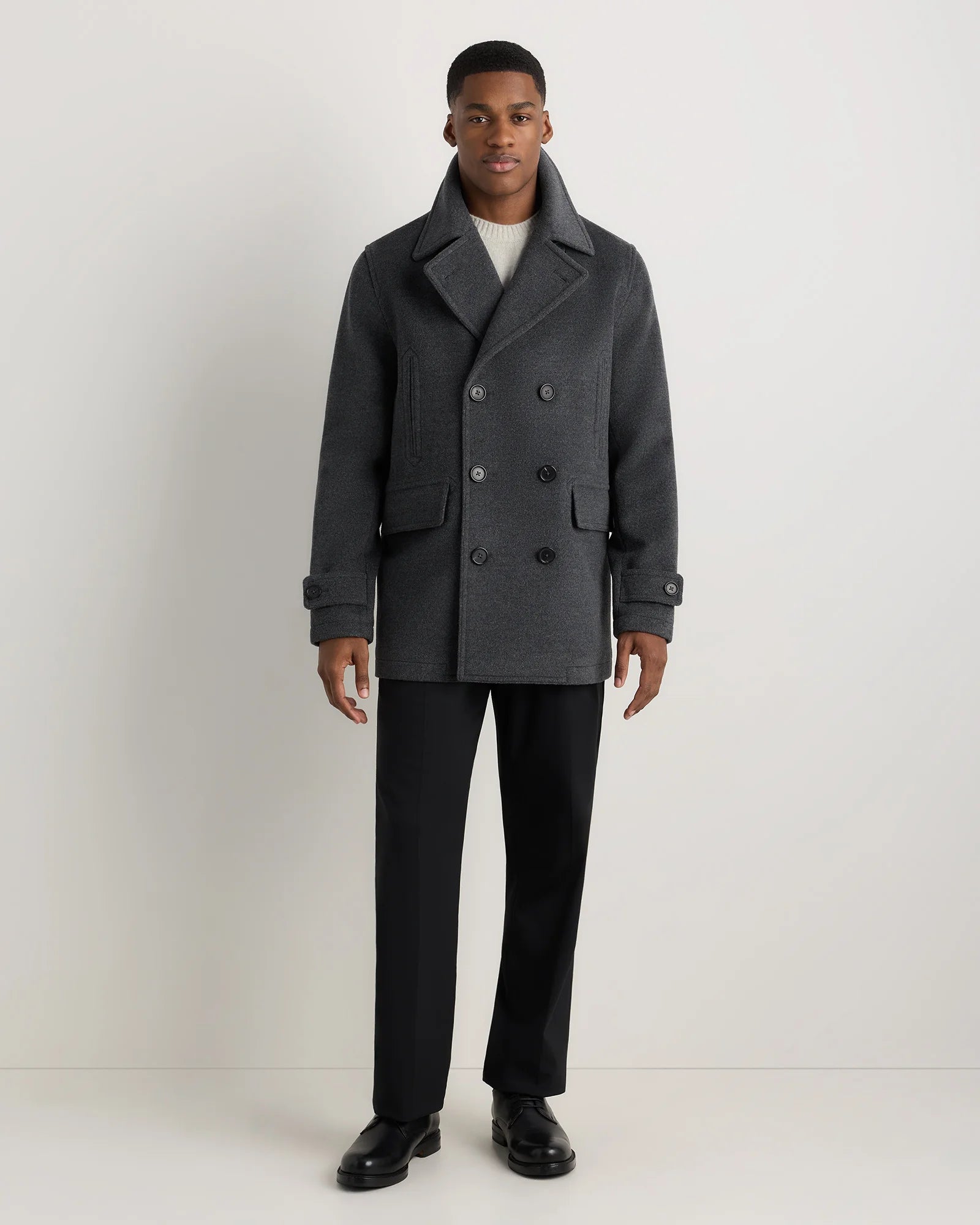 Wool Cashmere Peacoat - XS / Heather Charcoal Secondary image