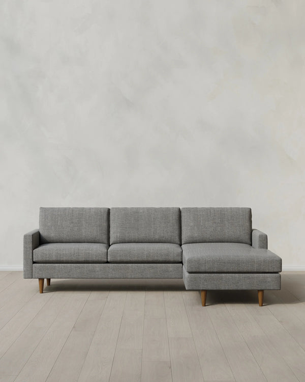Atlas Midcentury Chaise Sectional in Performance Chenille Linen Blend - 106" Right Arm / Sorrell