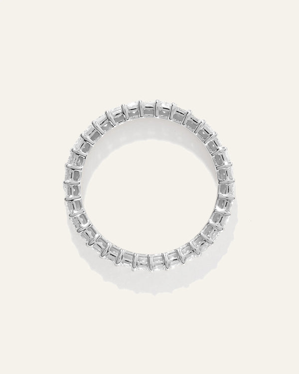 Lab Grown Diamond Emerald Eternity Band - 5 / Yellow Gold