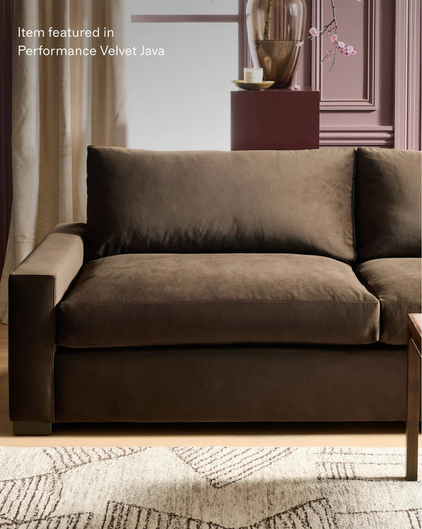 Stillman U Sectional in Performance Velvet - One Size / Java