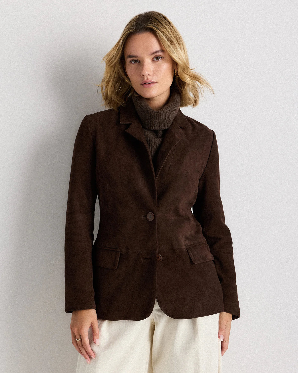100% Suede Blazer - XS / Espresso Brown Main image