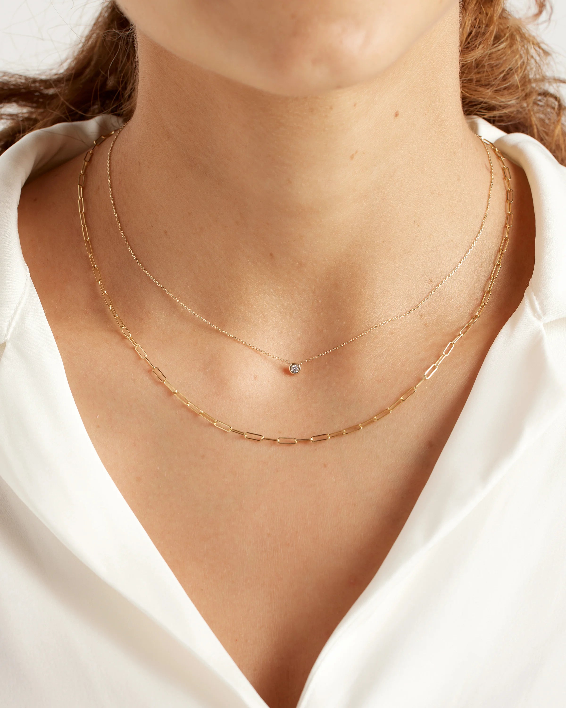 14K Gold Diamond Bezel Necklace - One Size / Yellow Gold Secondary image