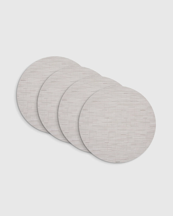 Bamboo Easy-Care Round Placemat, Set of 4 by Chilewich - One Size / Coconut