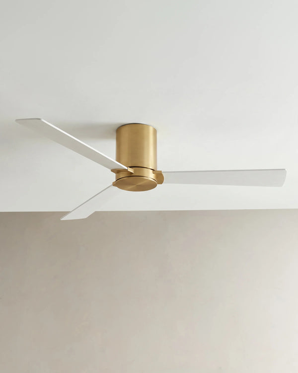 Minimalist Hugger Wood Blade Ceiling Fan - 44" / White
