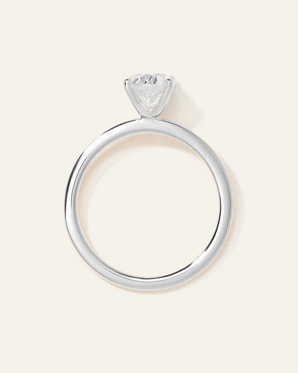 Lab Grown Diamond Oval Petite Classic Engagement Ring - 1ct - 4 / Yellow Gold