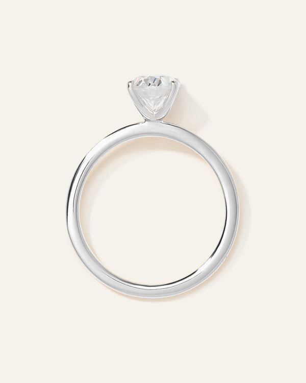 Lab Grown Diamond Oval Petite Classic Engagement Ring - 1ct - 4 / Yellow Gold