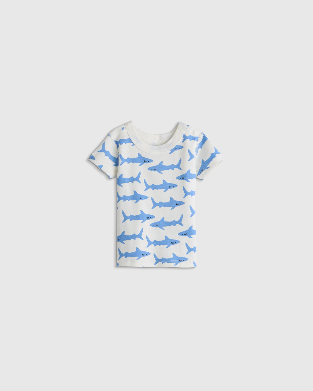 100% Organic Cotton Short Sleeve and Shorts Pajama Set - 12-18M / Navy Stripe