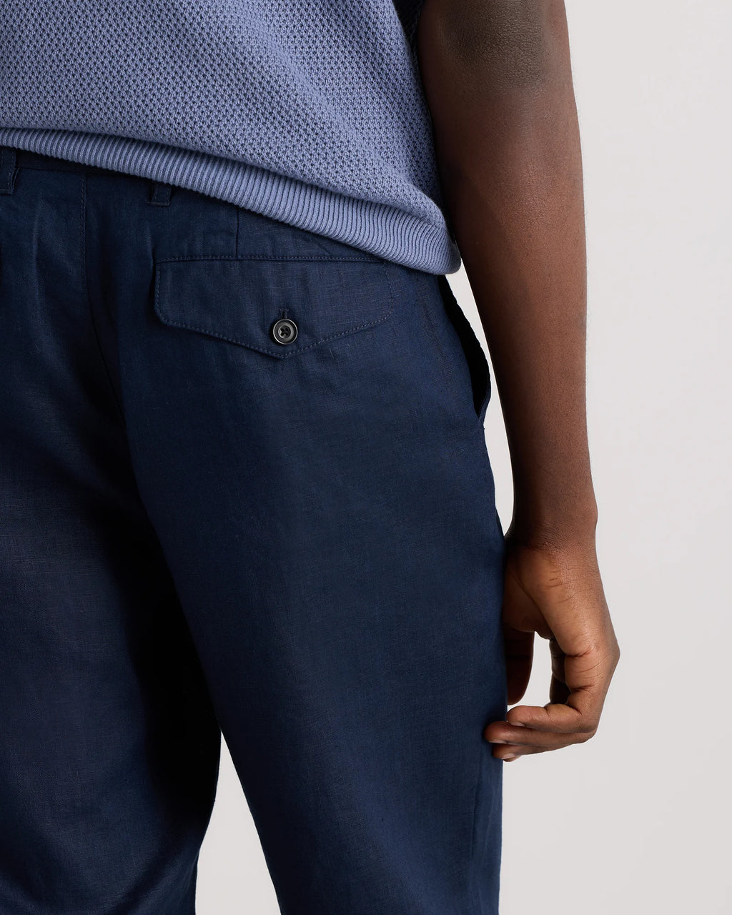 100% European Linen Trousers - 30X30 / Chambray Blue