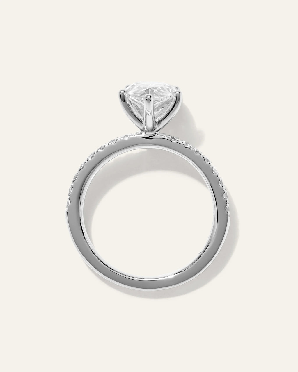 Lab Grown Diamond Pear Petite Pave Engagement Ring - 2.5ct - 4 / Yellow Gold