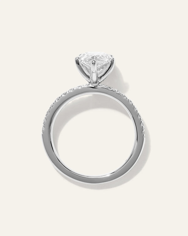 Lab Grown Diamond Pear Petite Pave Engagement Ring - 2.5ct - 4 / Yellow Gold