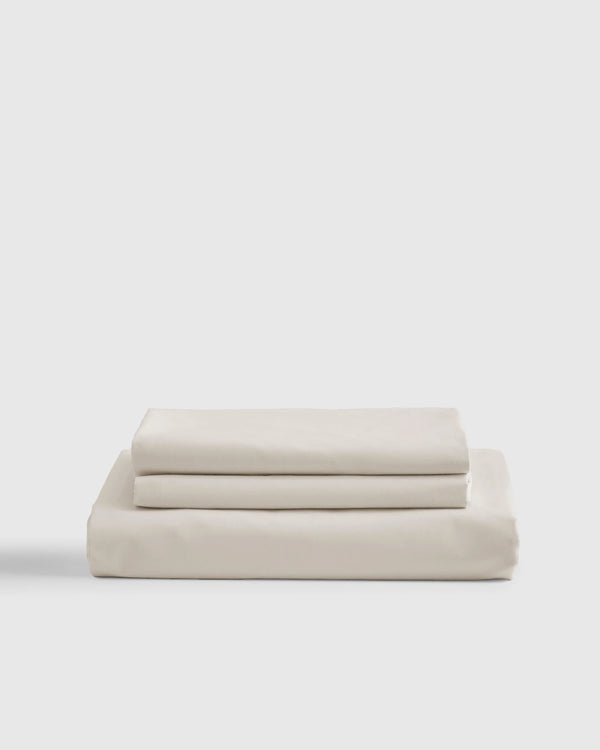 Organic Crisp Percale Fitted Sheet Set - Twin / Espresso