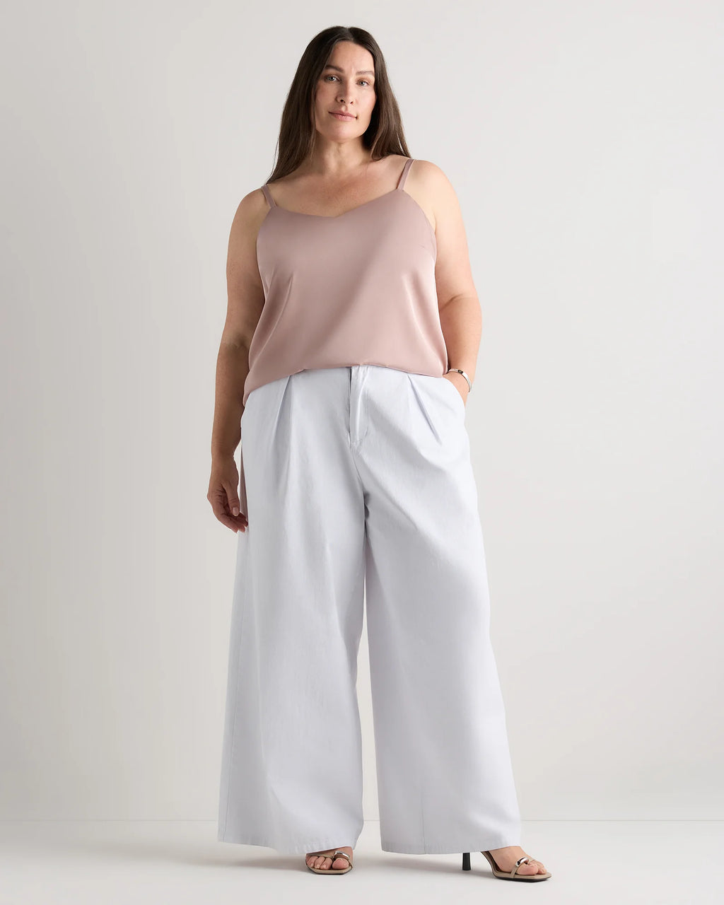 Washable Stretch Silk V-Neck Cami - 1X / Vintage Pink