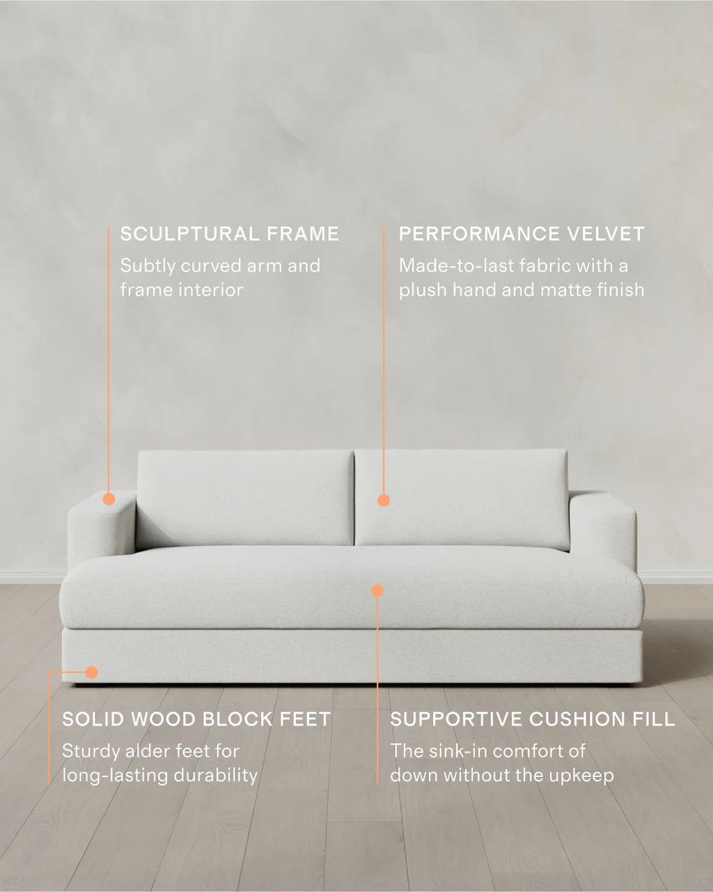 Sierra Curved Arm Sofa in Performance Basketweave - 7ft / Flax
