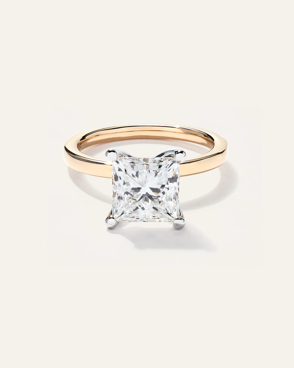 Lab Grown Diamond Princess Comfort Fit Engagement Ring - 3ct - 4 / Yellow Gold